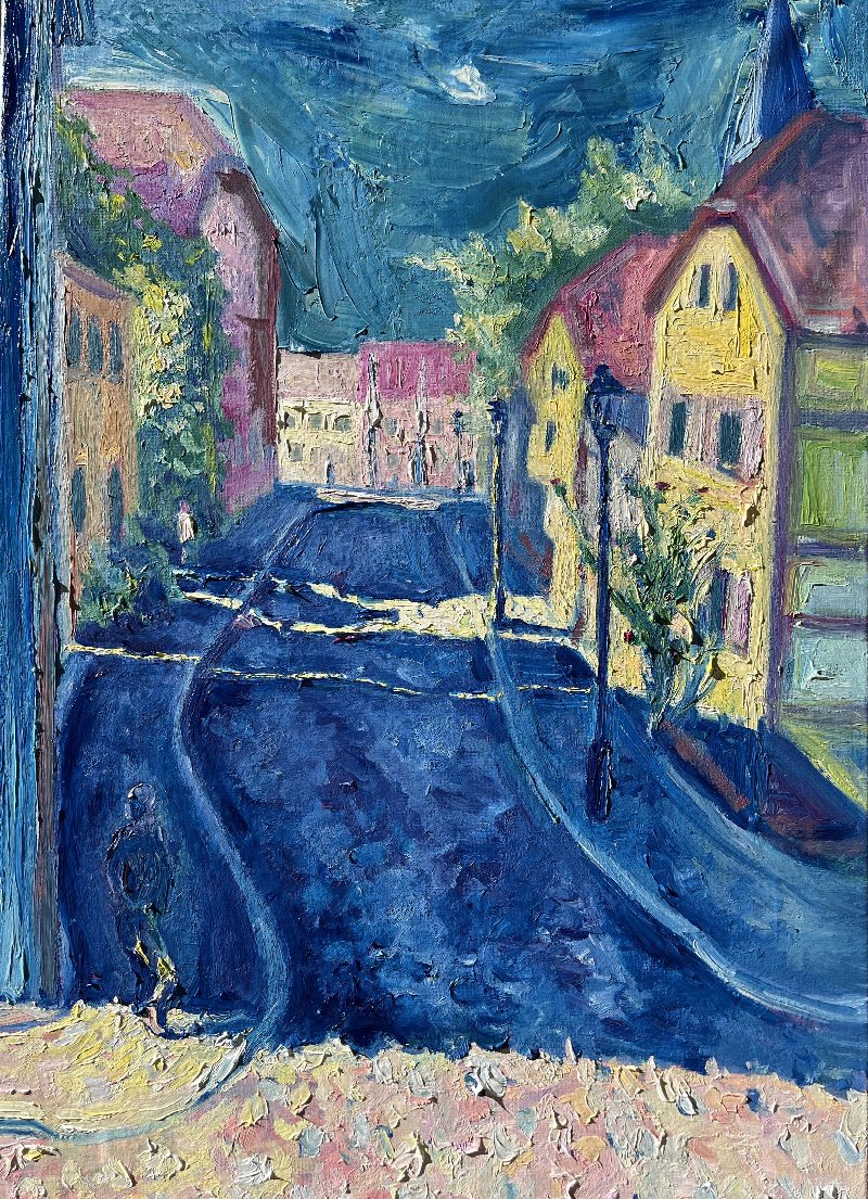 Straße in blau