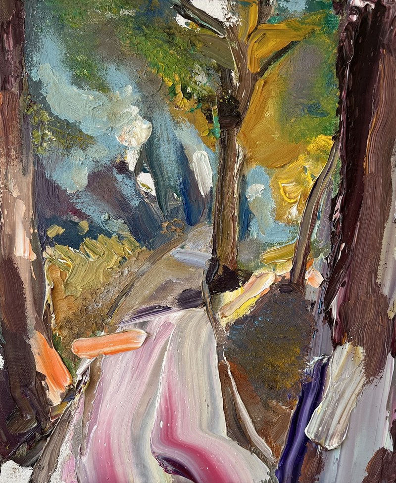 Waldweg am Abend – Gesamtansicht